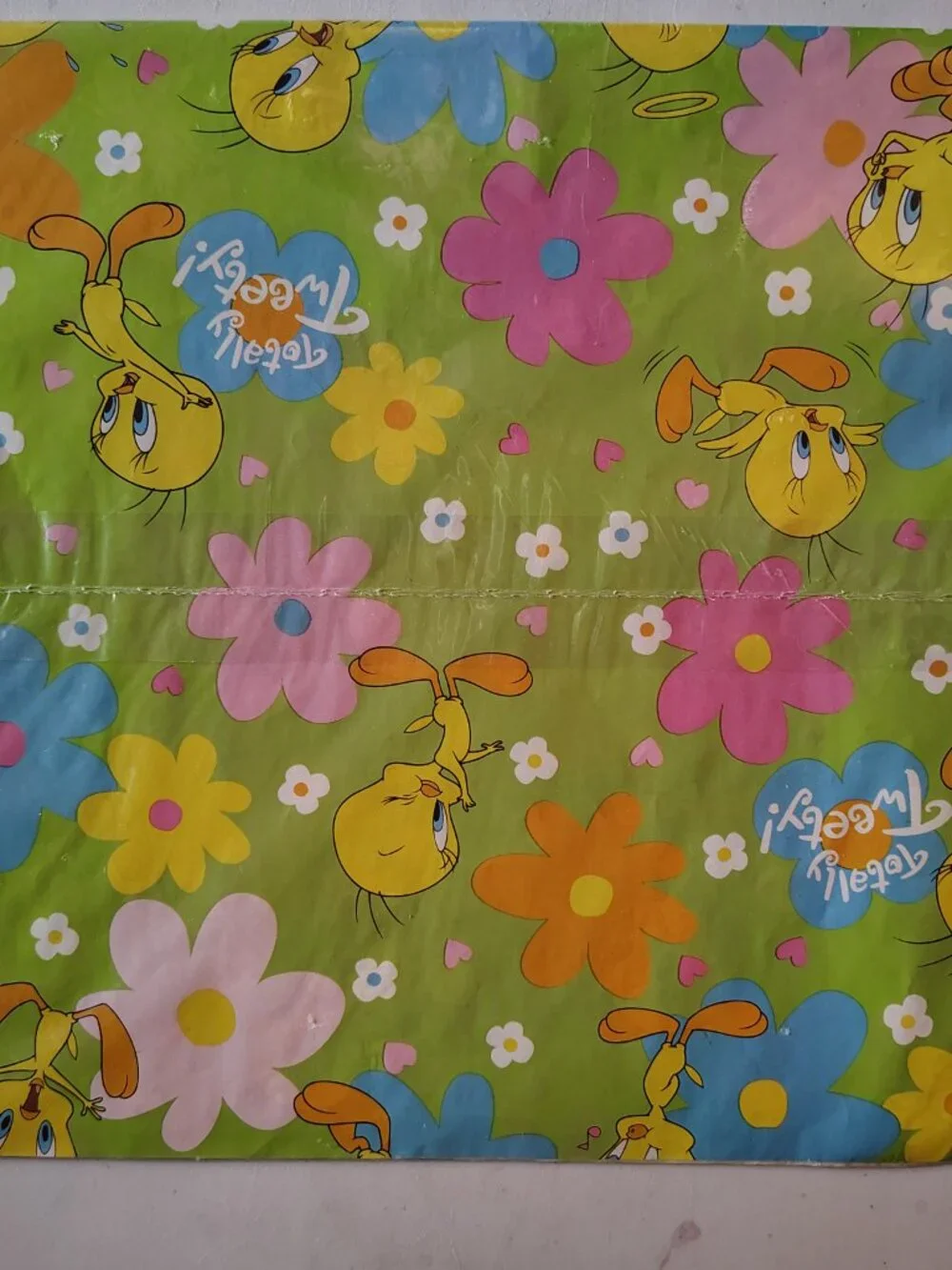 Looney Tunes Totally Tweety Bird Gift Wrap Vintage 1997 Hallmark New Old Stock